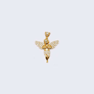 14K Gold Angel Cubic Zirconia Pendant Charm 14K Gold Angel Cubic Zirconia Pendant Charm