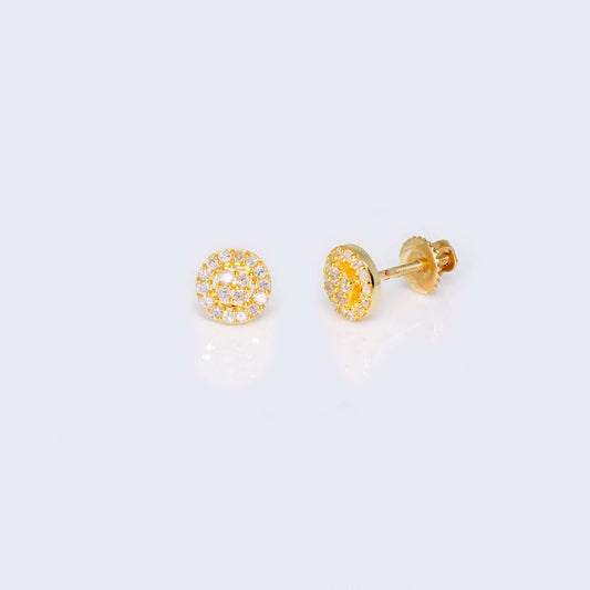 14K Gold Round Design 0.18 CTW Diamond Earrings