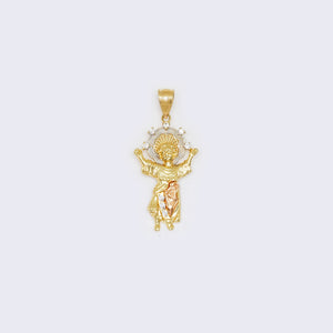 14K CZ Divino Niño Pendant in 14K Tri-Color 14K CZ Divino Niño Pendant in 14K Tri-Color