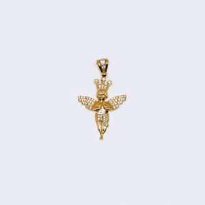 14K Gold Angel with Crown Cubic Zirconia Pendant Charm 14K Gold Angel with Crown Cubic Zirconia Pendant Charm