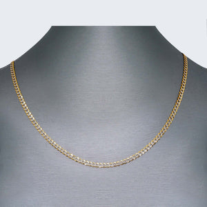 14K 2TONE SOLID CURB CUBAN CHAIN 14K 2TONE SOLID CURB CUBAN CHAIN