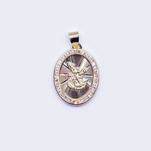 14K Archangel Gabriel Cubic Zirconia Pendant Charm 14K Archangel Gabriel Cubic Zirconia Pendant Charm