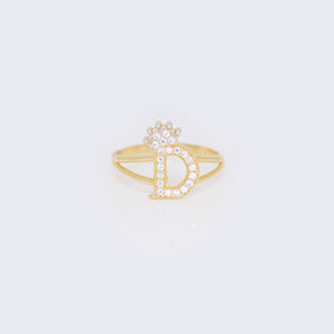 14K Ladies' Crown Initial Letter Ring "D" 14K Ladies' Crown Initial Letter Ring "D"