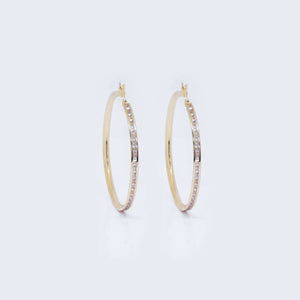 14K Gold Hoop Cubic Zirconia Zirconia Earrings 14K Gold Hoop Cubic Zirconia Zirconia Earrings