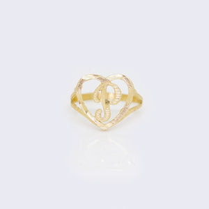 14K Heart with initial "P" Ring 14K Heart with initial "P" Ring