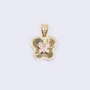 14K Textured Butterfly with Cubic Zirconia 14K Textured Butterfly with Cubic Zirconia