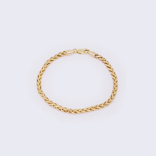 14K Yellow Gold 4mm Palma Chain Bracelet