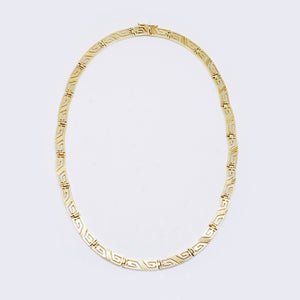 14K Graduated Cut Out Greek Key All Shiny Chocker 14K Graduated Cut Out Greek Key All Shiny Chocker