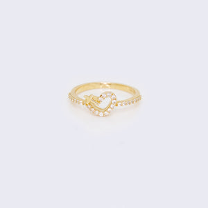 14K Cubic Zirconia Simple Heart & Cross Ring 14K Cubic Zirconia Simple Heart & Cross Ring