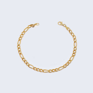 14K Figaro Semi Solid Gold Bracelet 4.0 mm thick 14K Figaro Semi Solid Gold Bracelet 4.0 mm thick