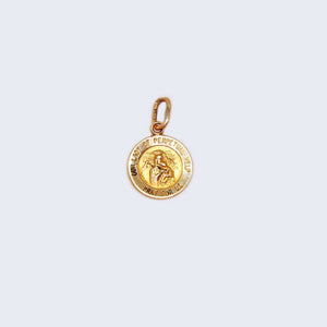 14K Gold "Our Lady of Perpetual Help" Saint Barbara Pendant Charm 14K Gold "Our Lady of Perpetual Help" Saint Barbara Pendant Charm