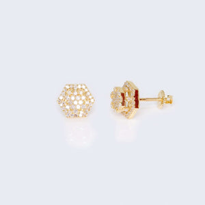 14K Gold Flower Design 0.54 CTW Diamond Earrings 14K Gold Flower Design 0.54 CTW Diamond Earrings