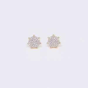 14K Micro Pave Crown Cubic Zirconia Stud Earrings 14K Micro Pave Crown Cubic Zirconia Stud Earrings
