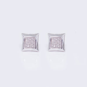14K White Princess Cut 0.06ct Diamond Stud Earrings 14K White Princess Cut 0.06ct Diamond Stud Earrings