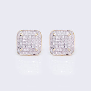 10K Cushion-Shaped Multi-Diamond 0.6ct Frame Stud Earrings 10K Cushion-Shaped Multi-Diamond 0.6ct Frame Stud Earrings
