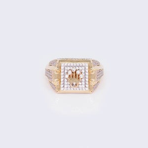 14K Cubic Zirconia Pave Square Frame Crown Ring 14K Cubic Zirconia Pave Square Frame Crown Ring