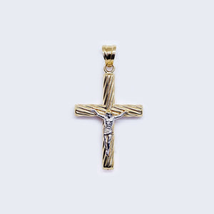 14K Christ In Twisted Cross Pendant Charm 14K Christ In Twisted Cross Pendant Charm