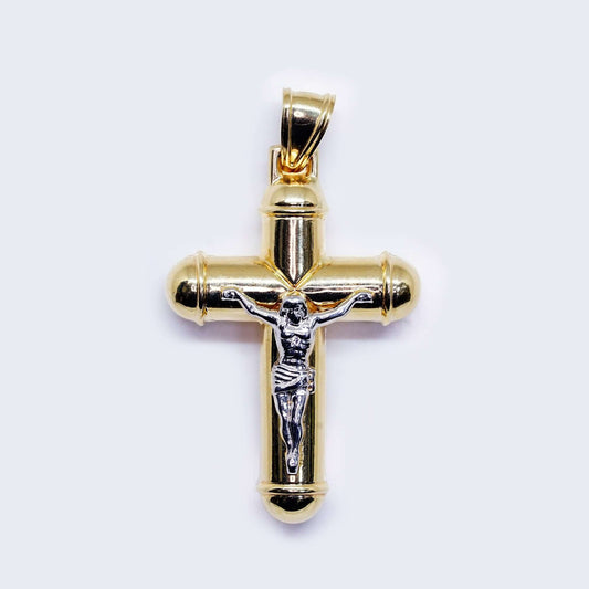 14K Christ In Bubble Cross Pendant Charm