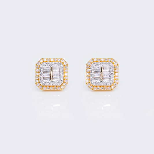 14K Baguette 0.47ct Diamond Stud Earrings