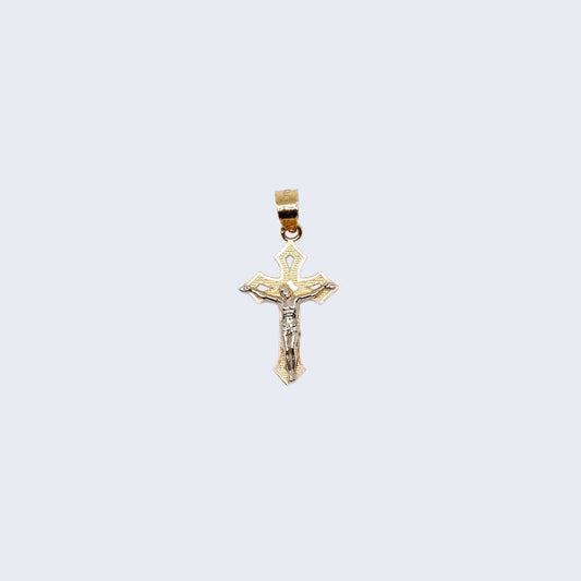 10K Gold Christ in Cross Pendant Charm