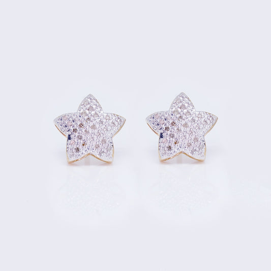 10K Star 0.48ct Diamond Stud Earrings