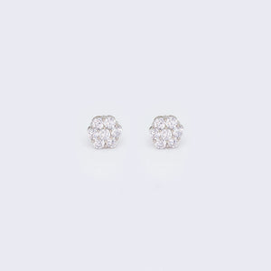 14K Cubic Zirconia Cluster Flower Stud Earrings 14K Cubic Zirconia Cluster Flower Stud Earrings