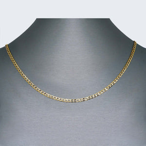 14K HOLLOW CUBAN TWO TONE CHAIN 14K HOLLOW CUBAN TWO TONE CHAIN