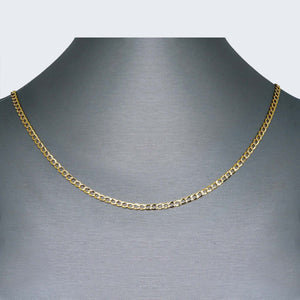 14K HOLLOW CUBAN TWO TONE CHAIN 14K HOLLOW CUBAN TWO TONE CHAIN