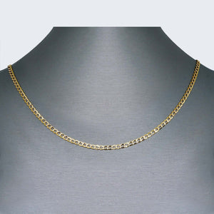 14K HOLLOW CUBAN TWO TONE CHAIN 14K HOLLOW CUBAN TWO TONE CHAIN