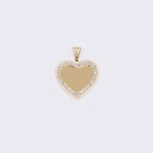 14K Heart Medallion Picture Frame Memory Pendant 14K Heart Medallion Picture Frame Memory Pendant