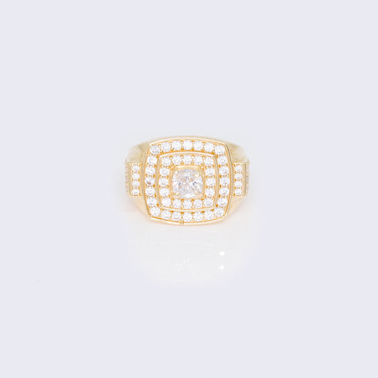 14K Cubic Zirconia Square Pinky Ring