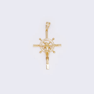 14K Gold Hanging Jesus Cross Charm 14K Gold Hanging Jesus Cross Charm