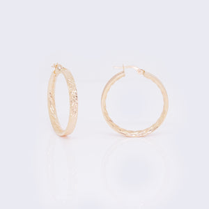 14K Rope Textured Hoops 29mm 14K Rope Textured Hoops 29mm