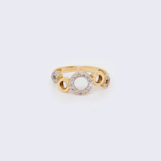 14K Circular Cubic Zirconia Ring