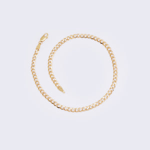 14K Yellow Gold Cuban Link Chain Ankle Bracelet 10" 3.5mm Thickness 14K Yellow Gold Cuban Link Chain Ankle Bracelet 10" 3.5mm Thickness
