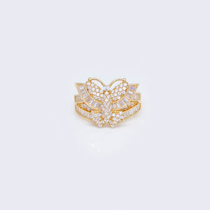 14K Cubic Zirconia Butterfly-shaped Princess Style Ring 14K Cubic Zirconia Butterfly-shaped Princess Style Ring
