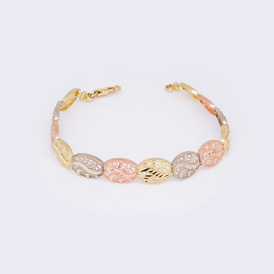 14K Tennis Multi-Tone Gold Fine Bracelets 7"