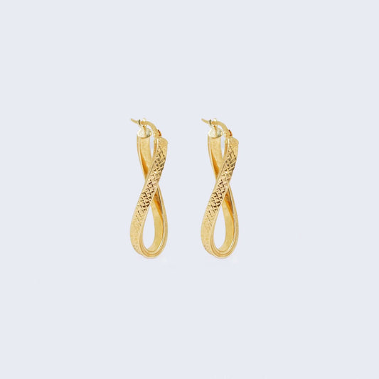 14K Gold Twisted Hoop Earrings