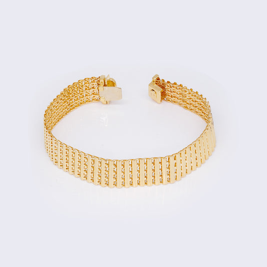 14K Gold Semi Solid Mesh Bracelet