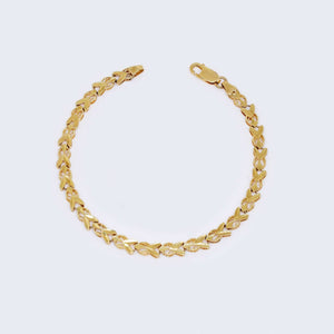 14K Gold Ichthys Bracelet with Lobster Claw Clasp 14K Gold Ichthys Bracelet with Lobster Claw Clasp