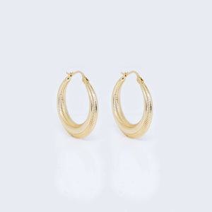 14K Gold Thick Classic Hoop Earrings 14K Gold Thick Classic Hoop Earrings