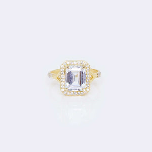 14K Gold Square Engagement Ring with Cubic Zirconia 14K Gold Square Engagement Ring with Cubic Zirconia