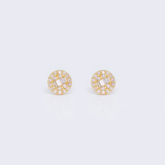 14K Round Cluster 0.18ct Diamond Stud