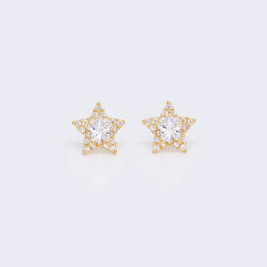 14K Star Cubic Zirconia Stud Earrings 14K Star Cubic Zirconia Stud Earrings