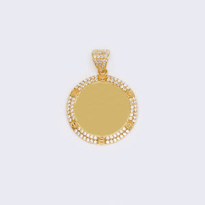 14K Round Double layers CZ Memory Picture Charm 14K Round Double layers CZ Memory Picture Charm