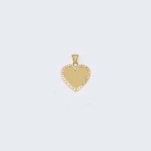 14K CZ Heart Memory Picture Charm 14K CZ Heart Memory Picture Charm