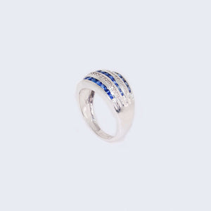14K Gold Diamond & Saphire Stones Ring 14K Gold Diamond & Saphire Stones Ring