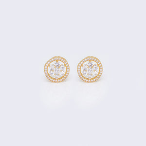 14K David Star with Cilcle Pave Cubic Zirconia Stud 14K David Star with Cilcle Pave Cubic Zirconia Stud