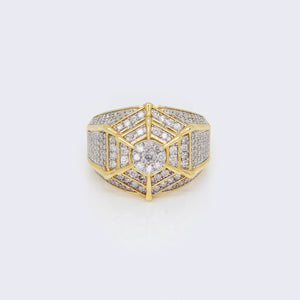 14K 1.34ct Diamond with Baguette and Round Diamonds Men`s Ring 14K 1.34ct Diamond with Baguette and Round Diamonds Men`s Ring