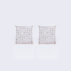 10K Princess Cut Brilliant Micro-Pave 0.65ct Diamond Stud Earrings 10K Princess Cut Brilliant Micro-Pave 0.65ct Diamond Stud Earrings